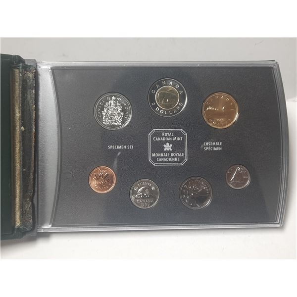1999 Canadian Specimen Set. 7-coin set includes Nunavut $2 Toonie. Housed in its original RCM case w