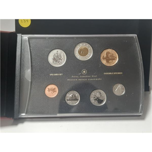 2012 Canadian Specimen Set. The special Loonie Dollar features a Loon swimming that is only availabl