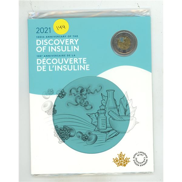 1921 – 2021 100th Anniversary of the discovery of Insulin Set. This 7-coin set includes 2 d