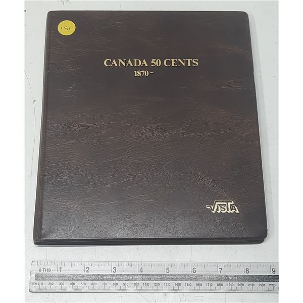 Set of 24 Canadian 50 Cents from 1968 to 2001. Missing a few dates. Housed in a used Vista Coin Albu