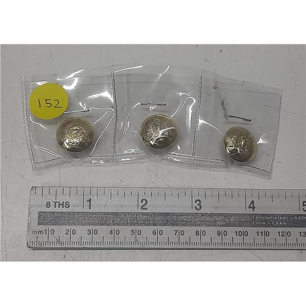 Set of 3 Royal Canadian Mounted Police buttons.