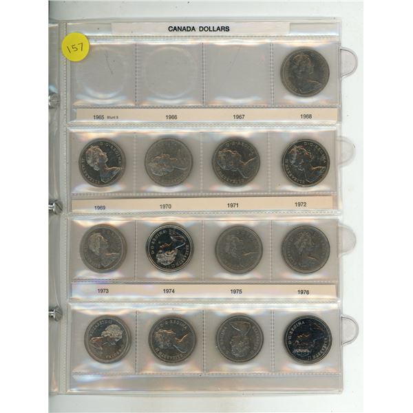 Set of 22 Canadian Nickel Dollars 1968 – 1987. Includes several Proof Like coins.