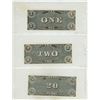 Image 2 : Set of 3 Counterfeit Confederate States of America notes. 1862 $1, 1862 $2 and 1862 $20. None of the