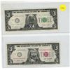 Image 1 : Set of 2 U.S. Political Satire $3 notes. Includes President Clinton and his wife. These are not real