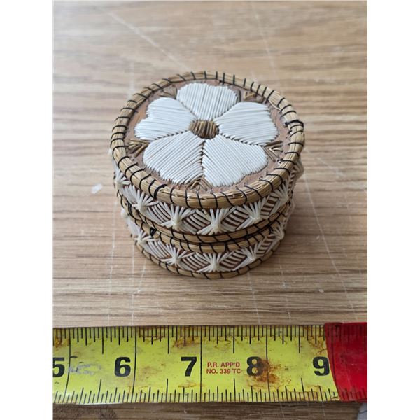 Birch bark- Basket- 3"H