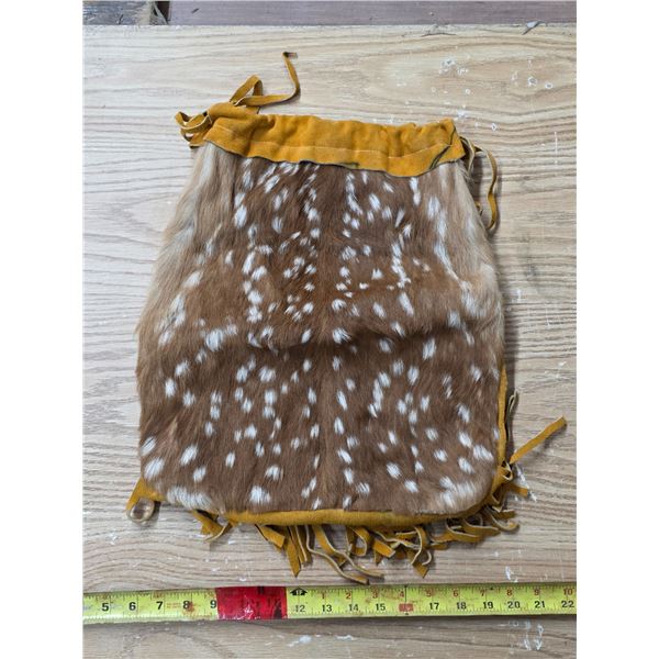 Deer pelt gathering bag- 17" by 14"