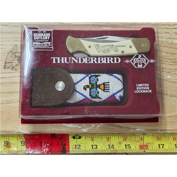 Thunderbird limited edition lockback knife and beaded case