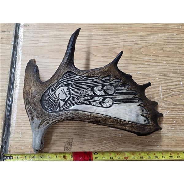 Moose antler carving by Rob Jerome