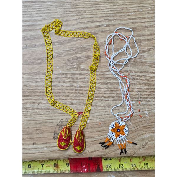 2 indigenous beaded necklaces