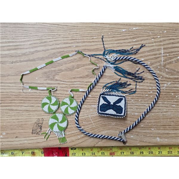 2 indigenous beaded necklaces