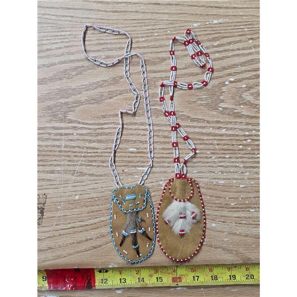 2 indigenous beaded necklaces