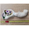 Image 1 : Beaded white fur hat with tail