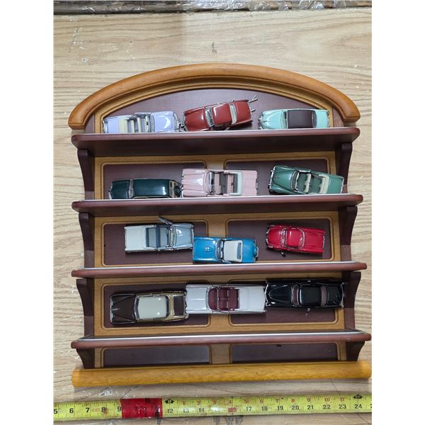 Model cars and display shelf- 19" by 21"H