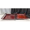 Image 1 : (2) wood decor Storage Tops w/ Handles 21"x16" and 24"x18"
