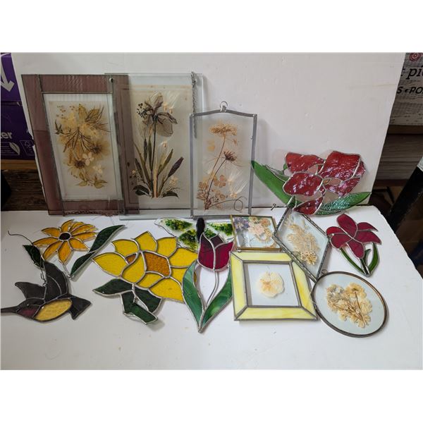 Lot of Misc. Vintage Decor Glass Pane Art