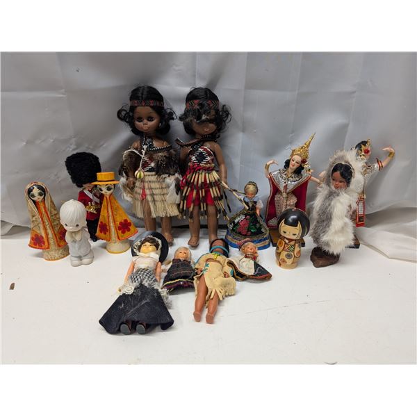 Lot of Misc. Vintage Multi Culture Dolls and Figures