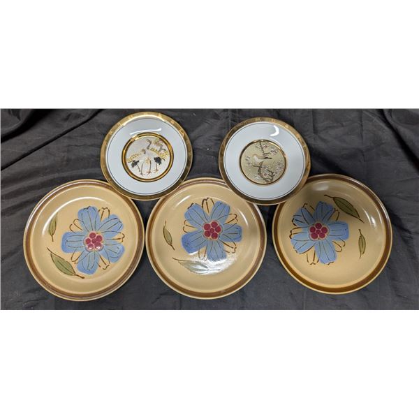 Lot of Japanese Collectable Plates (3) Hand Painted Stoneware (2) "The Hamilton Collection"
