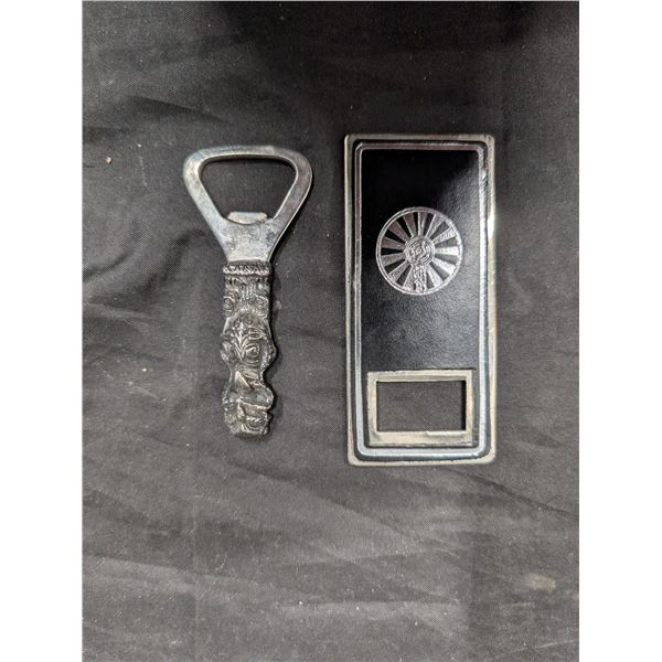 Tiki Design Bottle Opener w/ Real Leather Bottle Opener