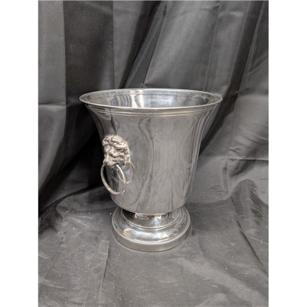 E.P. Brass Vintage Ice Bucket w/ Lion Mouth Holding Handle