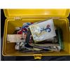 Image 2 : Yellow Carry Box w/ Misc. Needlepoint Supplies and etc.