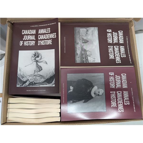 Box full of "Canadian Journal of History" Books