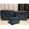 Image 1 : " 3 Piece navy blue travel suitcase" bay club