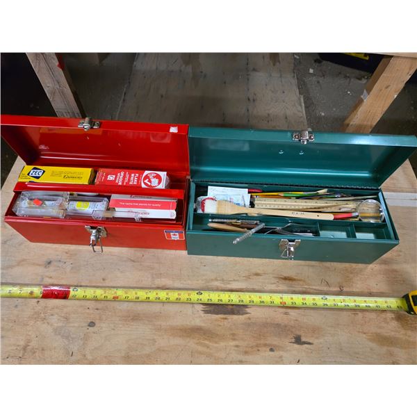 2 tools boxes- full of painting supplies