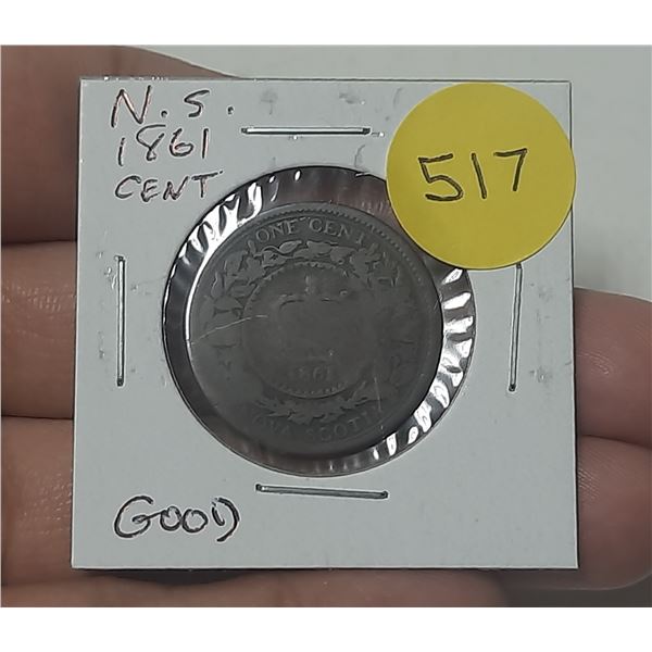 Nova Scotia. 1861 1 Cent. Good4.