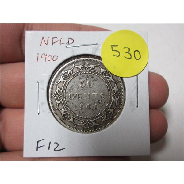Newfoundland. 1900 Silver 50 Cents. The last issue of Queen Victoria. F12.