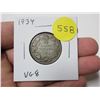 Image 1 : 1934 Canadian Silver 25 Cents. Key Date. VG8.