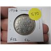 Image 1 : 1936 Canadian Silver 50 Cents. Mintage of 38,550. F12. Cleaned. Scarce.