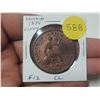 Image 1 : Great Britain. 1854 Penny. Young head Queen Victoria F12. Cleaned.