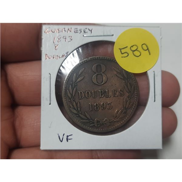 Guernsey. 1893 8 Doubles. VF.