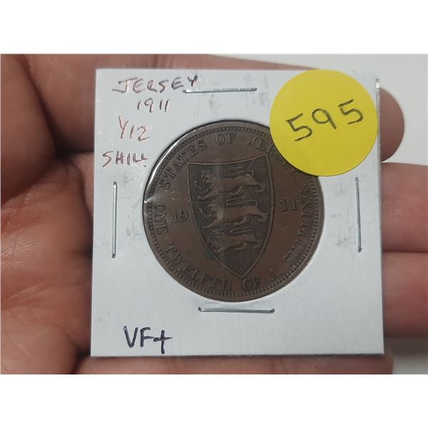 Jersey. 1911 1/12 Shilling. First issue of King George V. VF+.