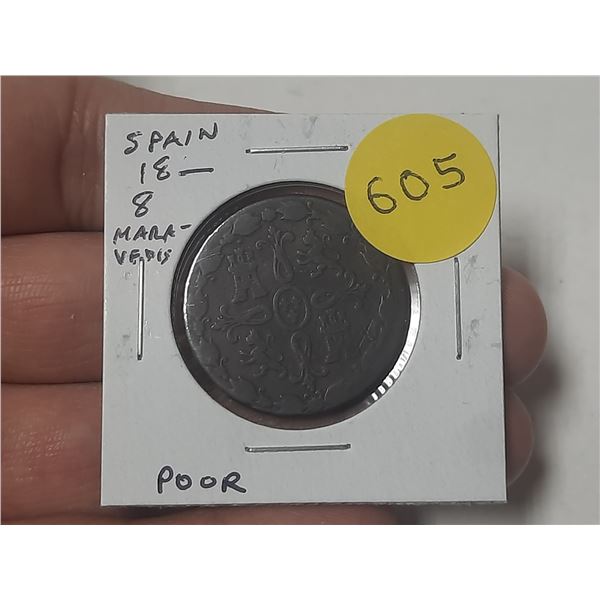 Spain. 18__ 8 Maravedis. Poor. Date obscured.