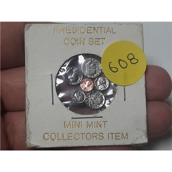 U.S. Presidential Coin Set. Set of 6 miniature coins. Unc.