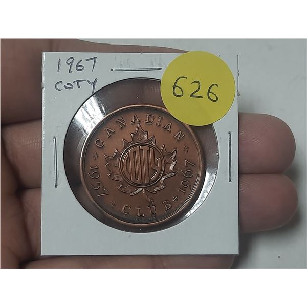 1957 – 1967 COTY Club medal. Commemorates the 10th Anniversary of the Coins of the Year Clu