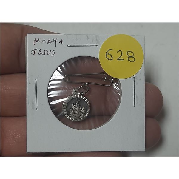 Mary & Jesus medal with hanger for suspension. Rev: Ricordo del Santuario. AU.