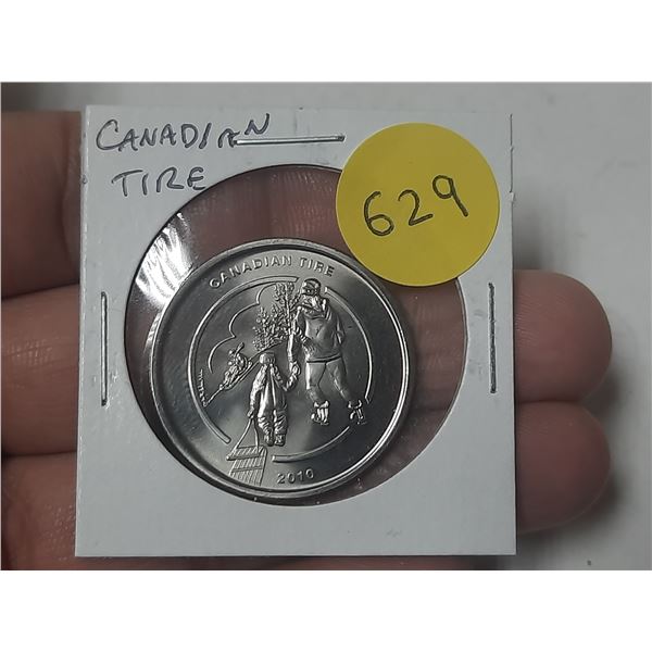 2010 Canadian Tire Dollar. Winter Fun. Uncirculated.