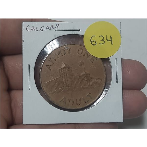 Heritage Park, Calgary Alberta, Admit One Token. Unc.