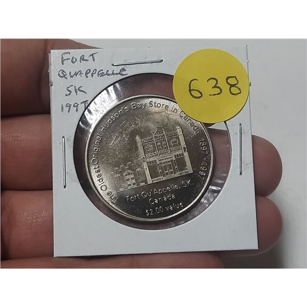 1997 Fort Qu’Appelle Sask. Trade Dollar commemorating the oldest original Hudson’s