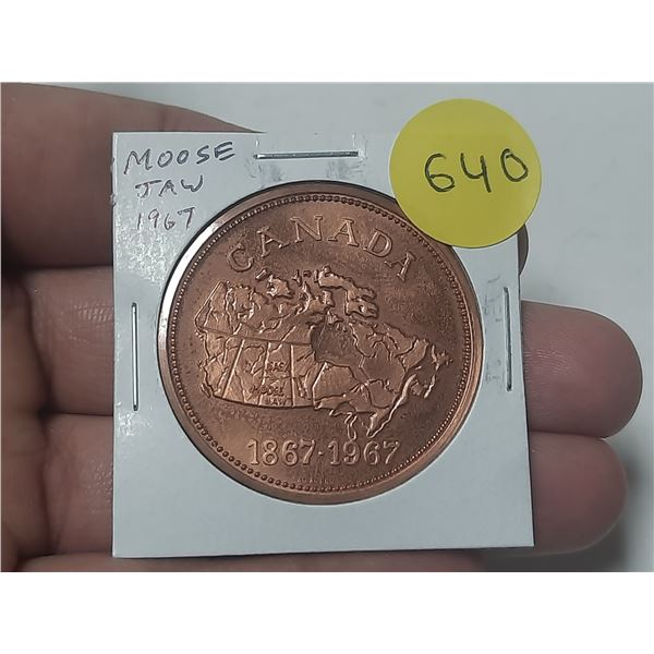 1967 Moose Jaw Sask. medal produced by the Moose Jaw Coin Club celebrating the 3rd Annual Coin-A-Ram