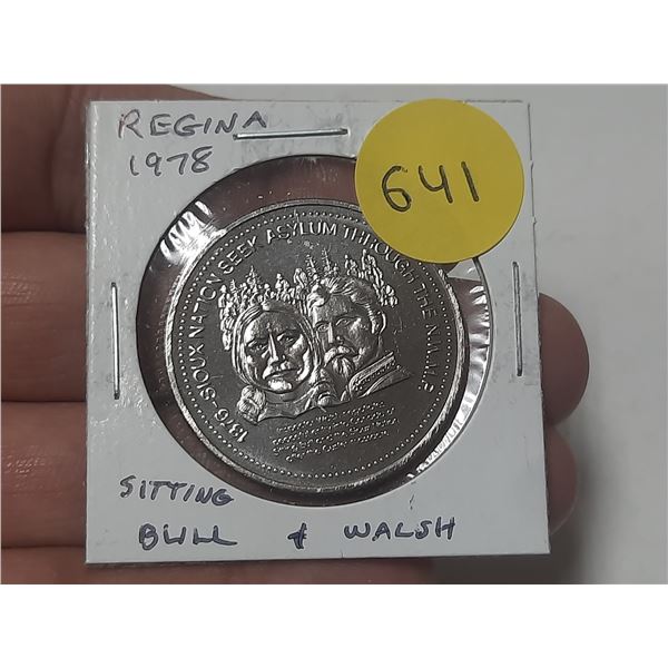1978 Regina Trade Dollar commemorating Chief Sitting Bull and NWMP inspector Walsh. BU.