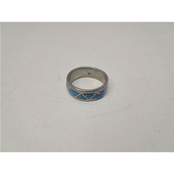"sterling and turquoise band" size 8