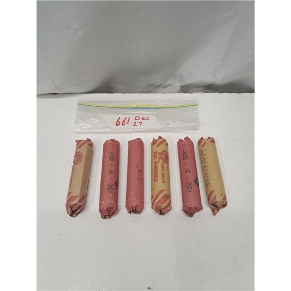 " 6 rolls of old pennies"