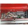 Image 2 : "red metal tool box" assorted tools