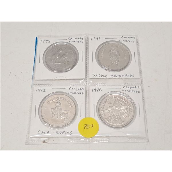 "4 calgary stampede trade dollars" uncirculated