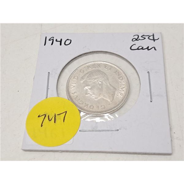 "1940 canadian twenty five cent"