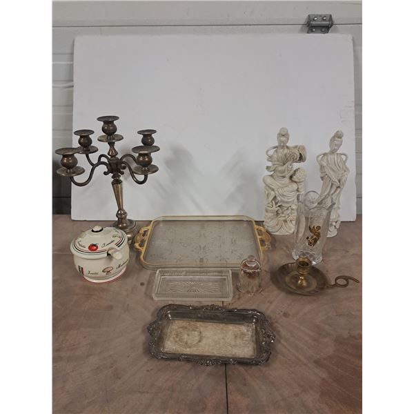 Assorted Décor + Silver Plated "Dish"