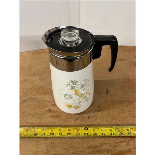 Corning Ware Floral Bouquet Percolator Coffee Pot